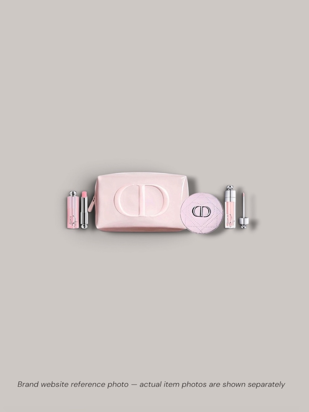 Dior GWP Pink Patent CD Pouch + Compact Mirror & Full Size Lip Glow Duo